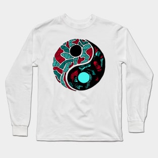 Turqred Abstract Yin Yang Long Sleeve T-Shirt